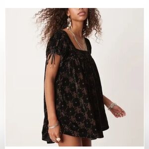 NEW Free People Velvet Black Floral Dress size S